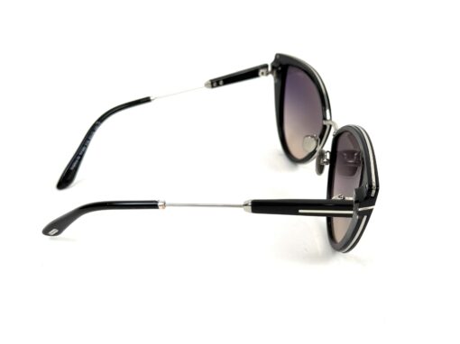 TOM FORD Icon Collection Cat-Eye Sunglasses Black Silver - Image 9