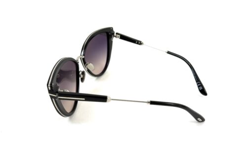 TOM FORD Icon Collection Cat-Eye Sunglasses Black Silver - Image 8