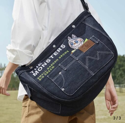 THE MONSTERS FALL IN WILD SERIES-Denim Messenger Bag - Image 2