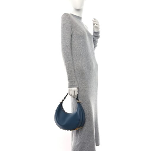 Fendi Vitello Grace Matte Small Fendigraphy Hobo Bag Mirto - Image 16