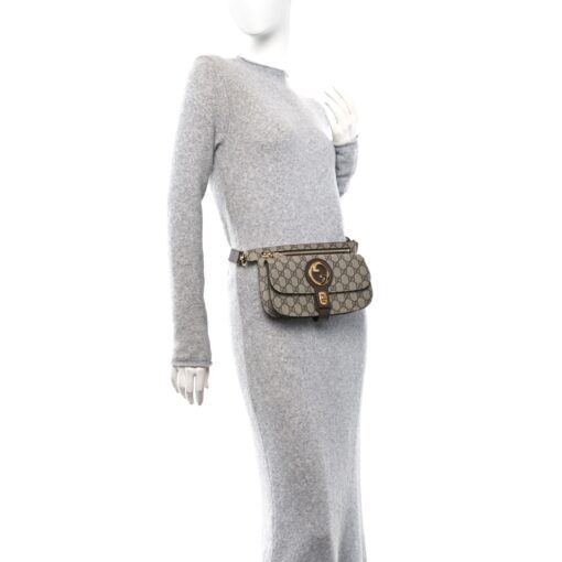 Gucci Supreme Monogram Textured Dollar Calfskin Blondie Belt Bag Beige Ebony New Acero - Image 2