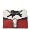 Gucci Calfskin Panther Embroidered Medium Dionysus Shoulder Bag White Blue Hibiscus Red