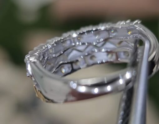 1.35 TCW .925 Silver Lab Diamond Ring Size 8 - Image 10