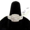.50 Carat Natural Diamond .925 Sterling Silver Square Shaped Cluster Ring