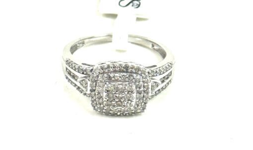 .50 Carat Natural Diamond .925 Sterling Silver Square Shaped Cluster Ring - Image 3