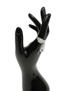Alternative view of .50 Carat Natural Diamond .925 Sterling Silver Square Shaped Cluster Ring