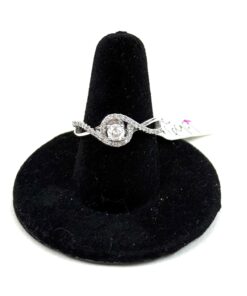.60 Carat Natural Diamond .925 Sterling Silver Round Shaped Cluster Ring
