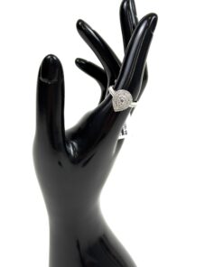 Alternative view of .50 Carat Natural Diamond .925 Sterling Silver Pear Shaped Cluster Ring