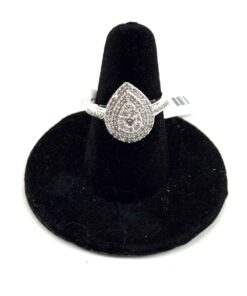 .50 Carat Natural Diamond .925 Sterling Silver Pear Shaped Cluster Ring