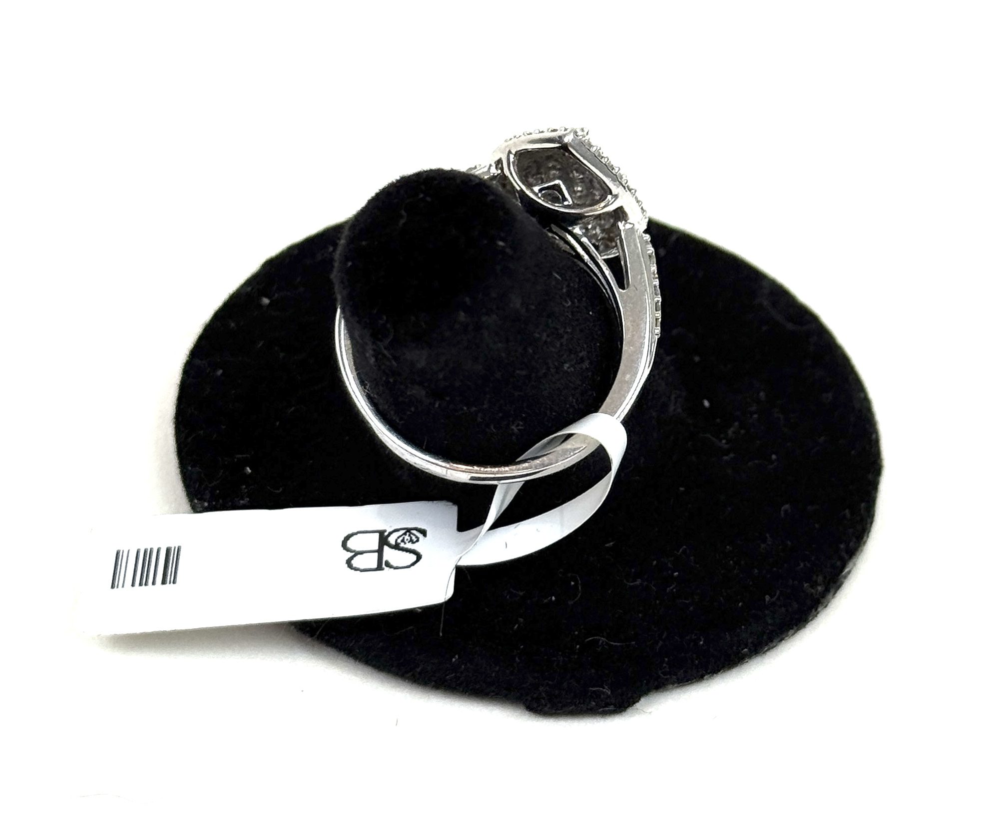 .50 Carat Natural Diamond .925 Sterling Silver Pear Shaped Cluster Ring 4 .50 Carat Natural Diamond .925 Sterling Silver Pear Shaped Cluster Ring - Image 4