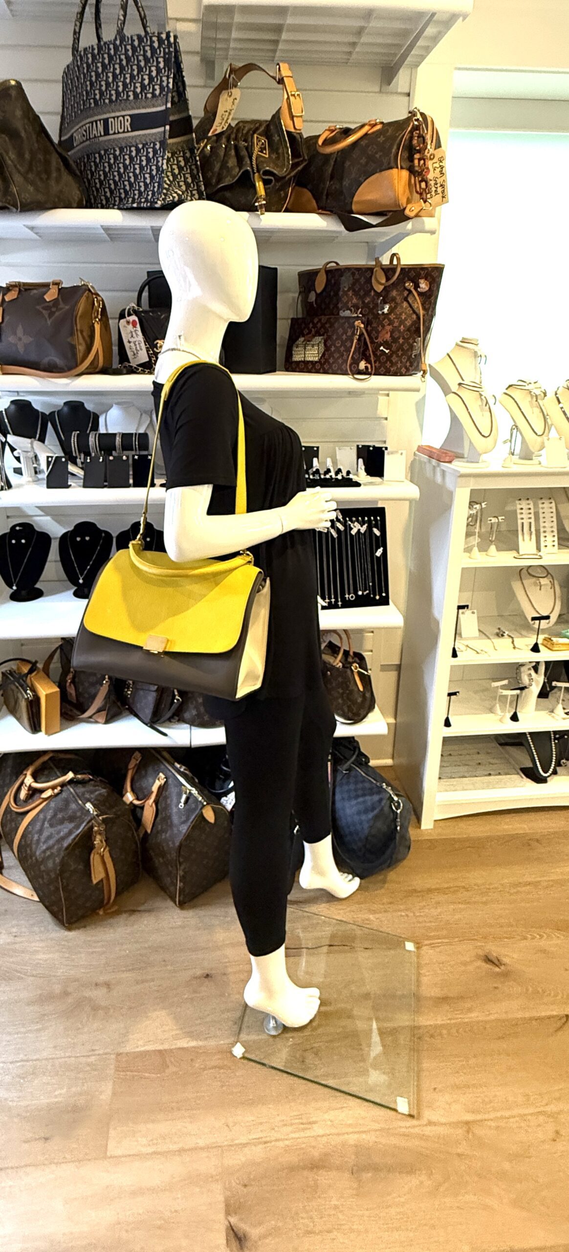 Celine Elephant Calfskin Small Tri-Color Trapeze Yellow 3 Celine Elephant Calfskin Small Tri-Color Trapeze Yellow 3