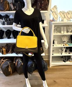 Celine Elephant Calfskin Small Tri-Color Trapeze Yellow 13