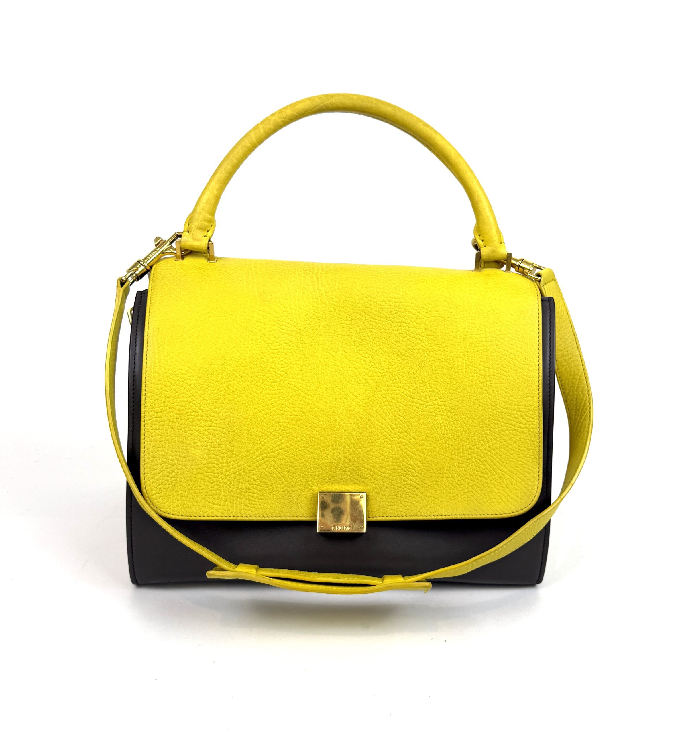 Celine Elephant Calfskin Small Tri-Color Trapeze Yellow 9 Celine Elephant Calfskin Small Tri-Color Trapeze Yellow 9