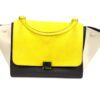 Celine Elephant Calfskin Small Tri-Color Trapeze Yellow