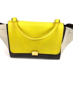 Celine Elephant Calfskin Small Tri-Color Trapeze Yellow 8