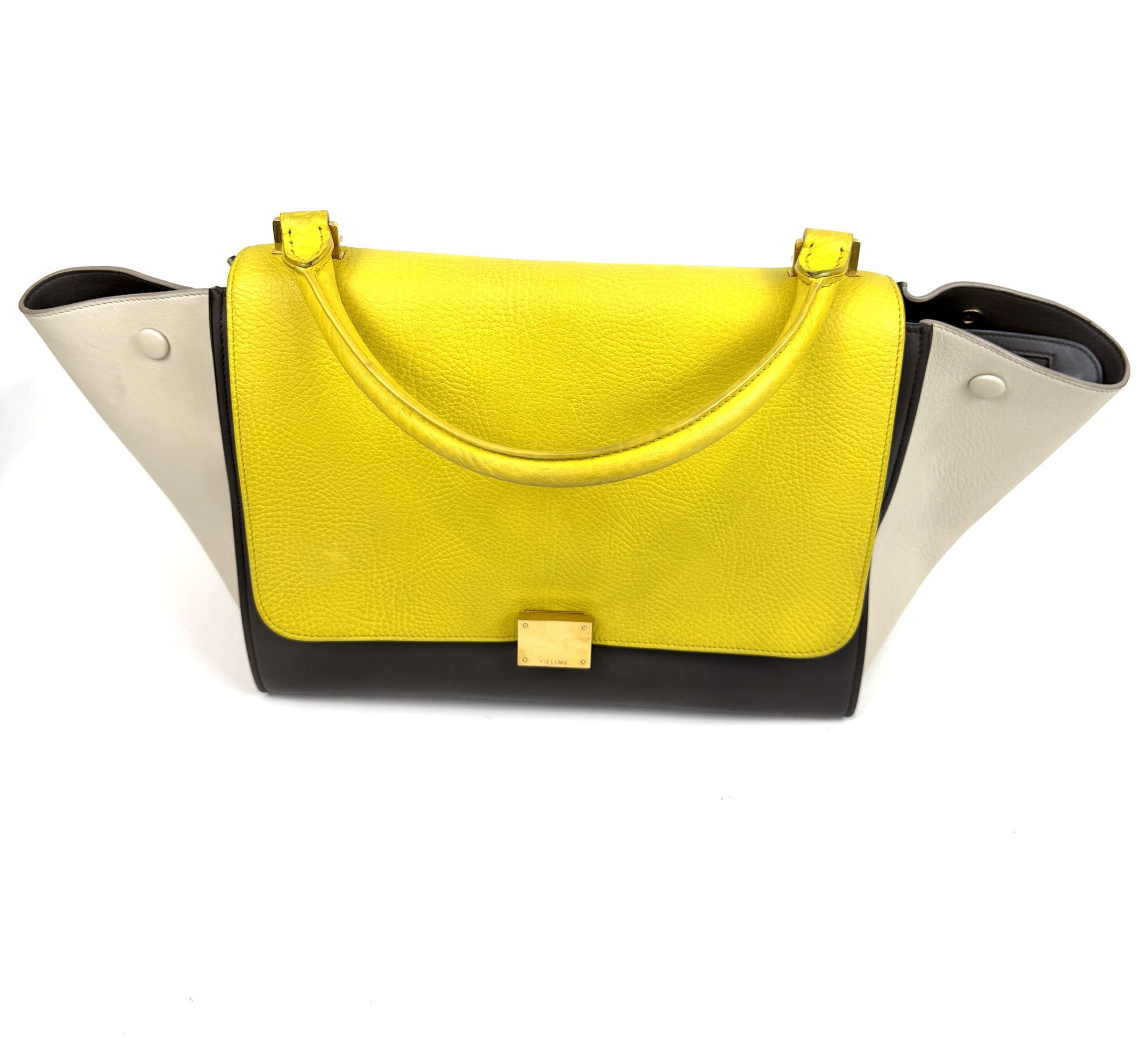 Celine Elephant Calfskin Small Tri-Color Trapeze Yellow 8 Celine Elephant Calfskin Small Tri-Color Trapeze Yellow 8