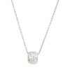 1.65 Carat Lab Diamond Rhodium Plated Sterling Silver .925 16-18" Adjustable Pendant Necklace