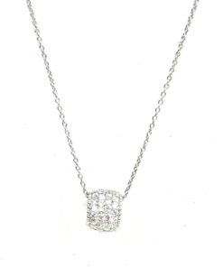 1.65 Carat Lab Diamond Rhodium Plated Sterling Silver .925 16-18" Adjustable Pendant Necklace
