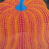 Close up of the Kusama polka dot pumpkin artwork