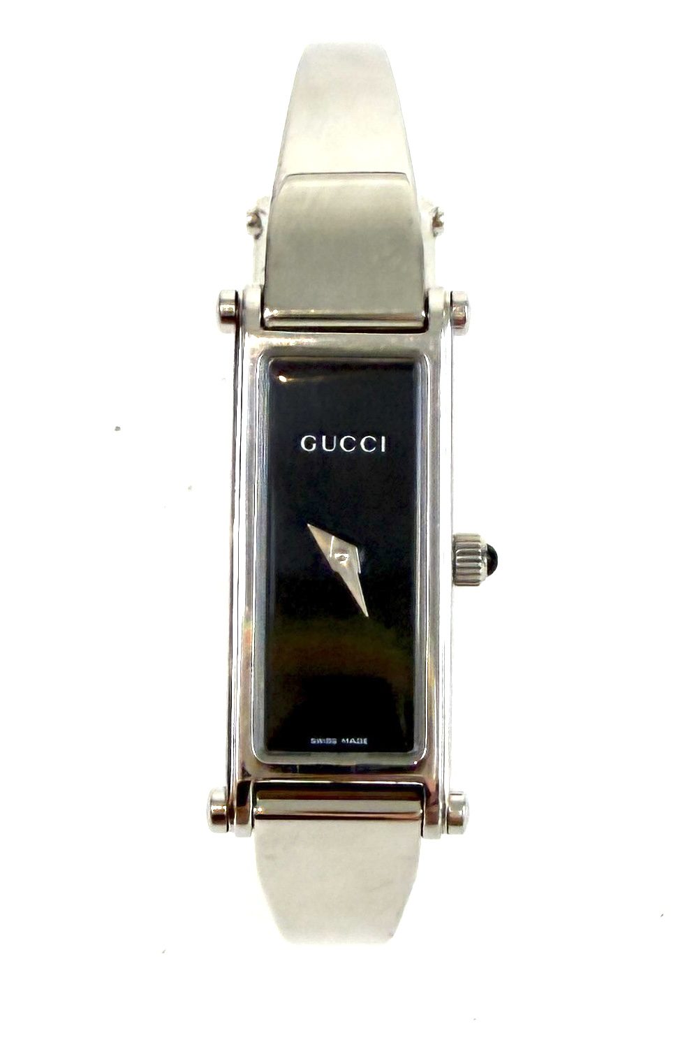 Ladies Gucci 1500L Silver Stainless Steel Watch Quartz Black Face 5 Ladies Gucci 1500L Silver Stainless Steel Watch Quartz Black Face 5