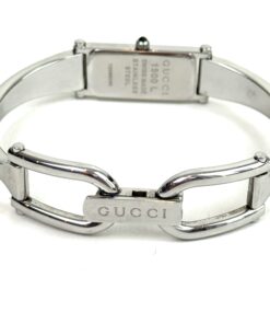 Ladies Gucci 1500L Silver Stainless Steel Watch Quartz Black Face 6