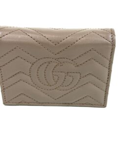 Gucci Calfskin Matelasse Marmont Card Case Wallet Porcelain Rose 3