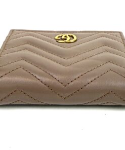 Gucci Calfskin Matelasse Marmont Card Case Wallet Porcelain Rose 13