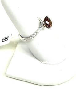 2 TCW Red Round Lab Diamond in White 14K Gold Engagement Ring 6