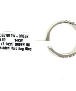 2 TCW Vivid Green Round Lab Diamond in White 14K Gold Engagement Ring 8