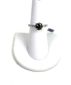 2 TCW Vivid Green Round Lab Diamond in White 14K Gold Engagement Ring 3