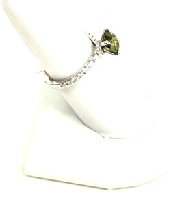 2 TCW Vivid Green Round Lab Diamond in White 14K Gold Engagement Ring 5