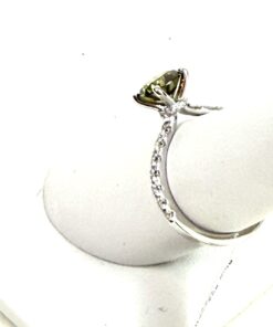 2 TCW Vivid Green Round Lab Diamond in White 14K Gold Engagement Ring 11