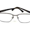 Front view of the gunmetal rims and tortoise temples