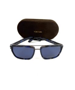 Tom Ford Anders Brown/Blue Frames Blue Lenses Unisex Sunglasses TF780 55-V