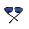Rear view showing the blue lenses and crossed temples