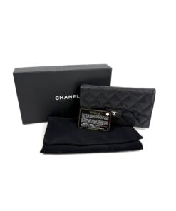 Chanel Large Black Caviar Flap Wallet Silver Hardware 3