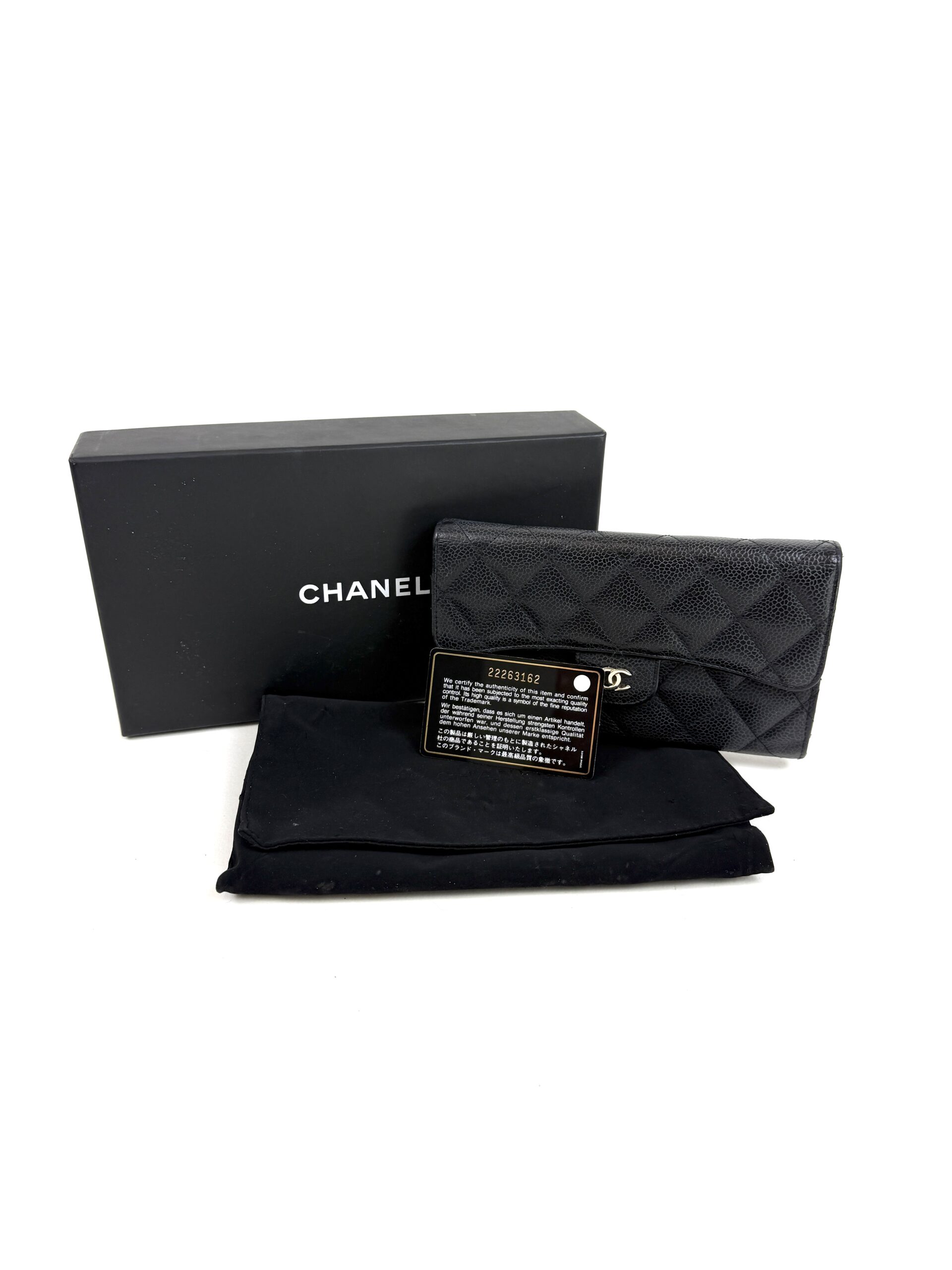 Chanel Large Black Caviar Flap Wallet Silver Hardware 4 Chanel Large Black Caviar Flap Wallet Silver Hardware 3