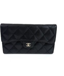 Chanel Large Black Caviar Flap Wallet Silver Hardware 18