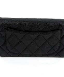 Chanel Large Black Caviar Flap Wallet Silver Hardware 16