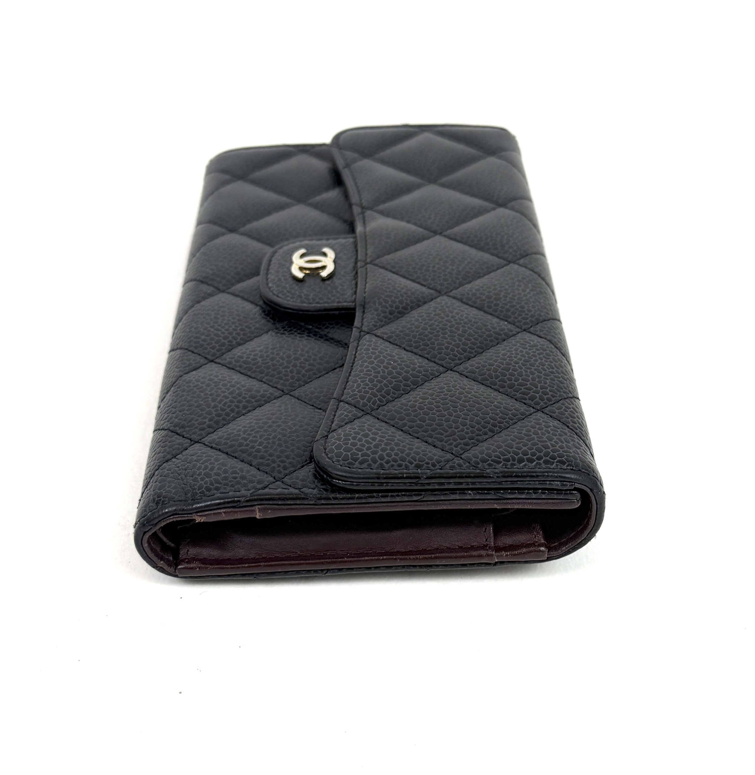 Chanel Large Black Caviar Flap Wallet Silver Hardware 10 Chanel Large Black Caviar Flap Wallet Silver Hardware 9