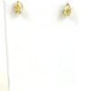 Fancy Vivid Yellow 2.05 Carat Lab Grown Pear Shape Pierced Earrings 14K Yellow Gold 2