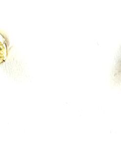 Fancy Vivid Yellow 2.05 Carat Lab Grown Pear Shape Pierced Earrings 14K Yellow Gold 3