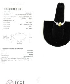 Fancy Vivid Yellow 2 TCW Oval Brilliant Ring 14K White Gold 4