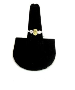 Fancy Vivid Yellow 2 TCW Oval Brilliant Ring 14K White Gold 2