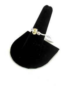 Fancy Vivid Yellow 2 TCW Oval Brilliant Ring 14K White Gold 5