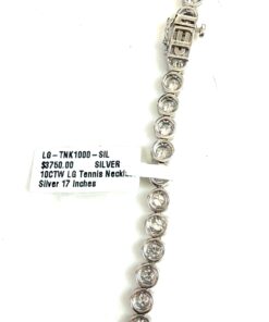 10 Carat Lab Grown Diamond 17″ Tennis Necklace .925 Silver 7