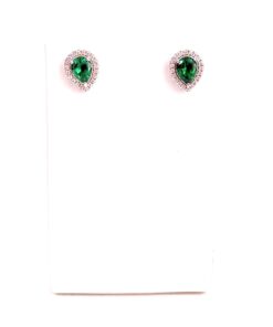 3.09 Carat Lab Emerald Earrings 14k White Gold 2