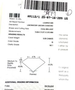 5.5 Carat Lab Grown Oval Brilliant Diamond Engagement Ring 14K White Gold – D 8