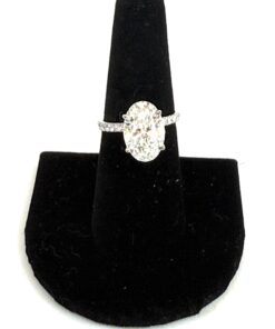 5.5 Carat Lab Grown Oval Brilliant Diamond Engagement Ring 14K White Gold – D 10