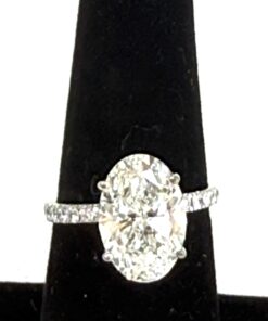 5.5 Carat Lab Grown Oval Brilliant Diamond Engagement Ring 14K White Gold – D 3